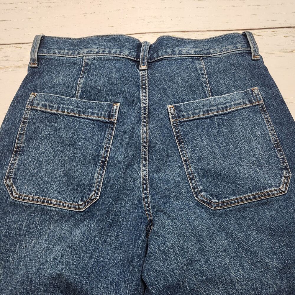 J. Crew Wide Leg Cropped Utility Jeans Stretch High Rise Medium Wash Trouser 28 - Picture 7 of 11